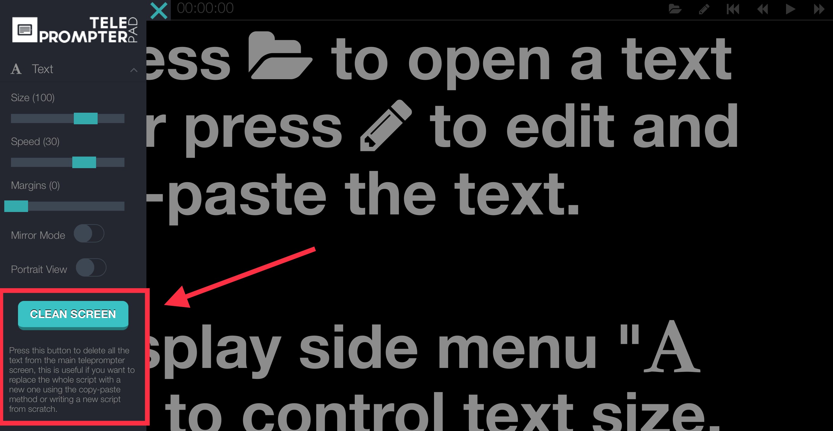 how-to-clear-the-text-from-the-teleprompter-pad-free-teleprompter-app